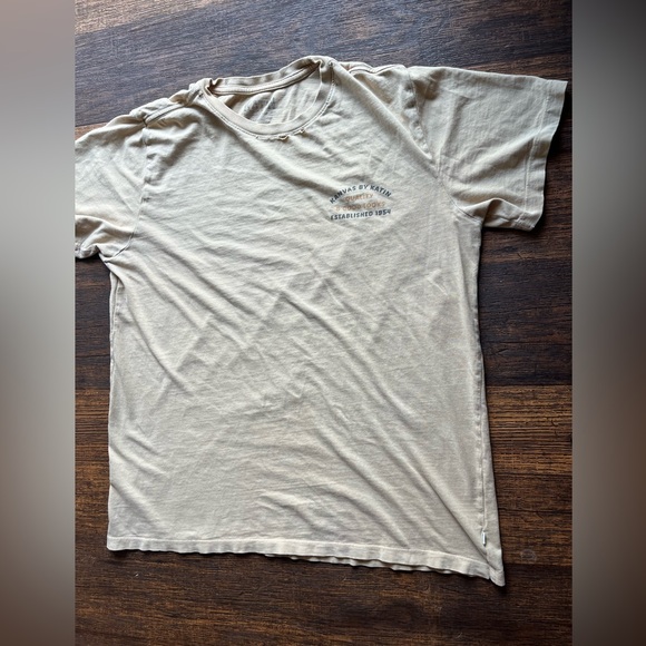 Men's Katin T-Shirt White Beige Logo M Huckberry Surf Beach Kanvas DISTRESSED - Picture 7 of 16
